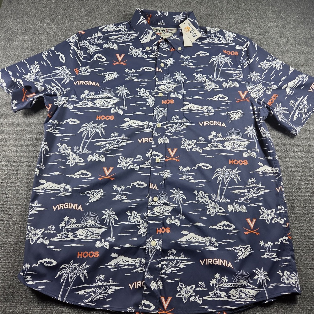 Reyn Spooner Men's Size XL Button-Up Stretch UVA Virginia Cavaliers Hoos NEW